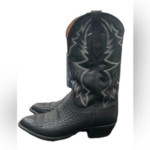 Lucchese 2000 Men’s Black Leather Western Cowboy Boots Size 9 D